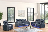 Stefano Blue 3-Piece Reclining Living Room Set by Happy Homes at Eve Furniture