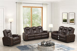 Stefano Espresso 3-Piece Reclining Living Room Set by Happy Homes at Eve Furniture