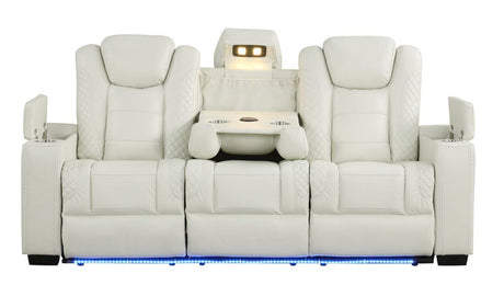 Stefano LED White 3-Piece Reclining Living Room Set by Happy Homes at Eve Furniture
