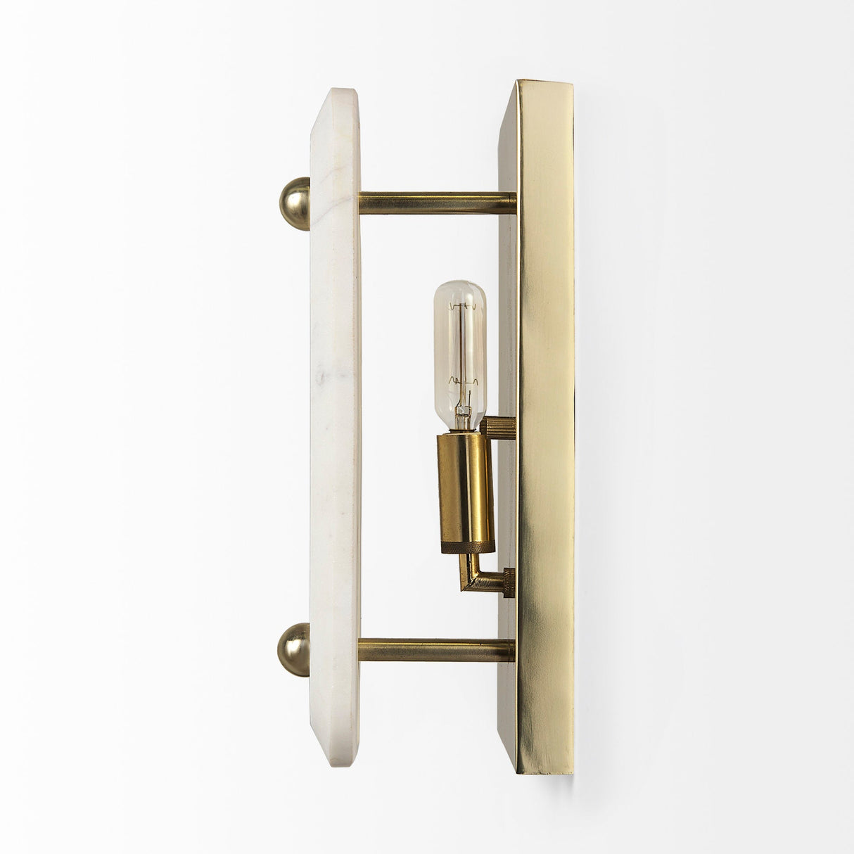 Stein Gold W/ White Marble Shade Wall Sconce by Mercana at Eve Furniture