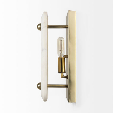 Stein Gold W/ White Marble Shade Wall Sconce by Mercana at Eve Furniture