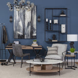 Steinbeck Light Brown Wooden Iron Frame Office Desk by Mercana at Eve Furniture