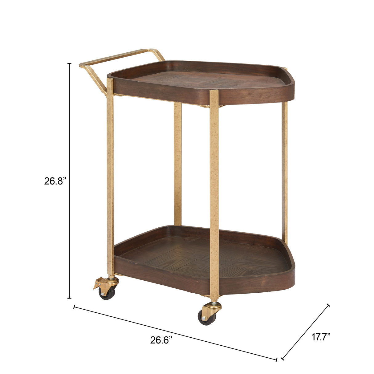 Stela Walnut Bar Cart by Zuomod at Eve Furniture