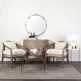 Stella 17L x 17W White Round Marble Top W/Gold Base Accent Table by Mercana at Eve Furniture