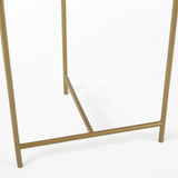Stella 17L x 17W White Round Marble Top W/Gold Base Accent Table by Mercana at Eve Furniture