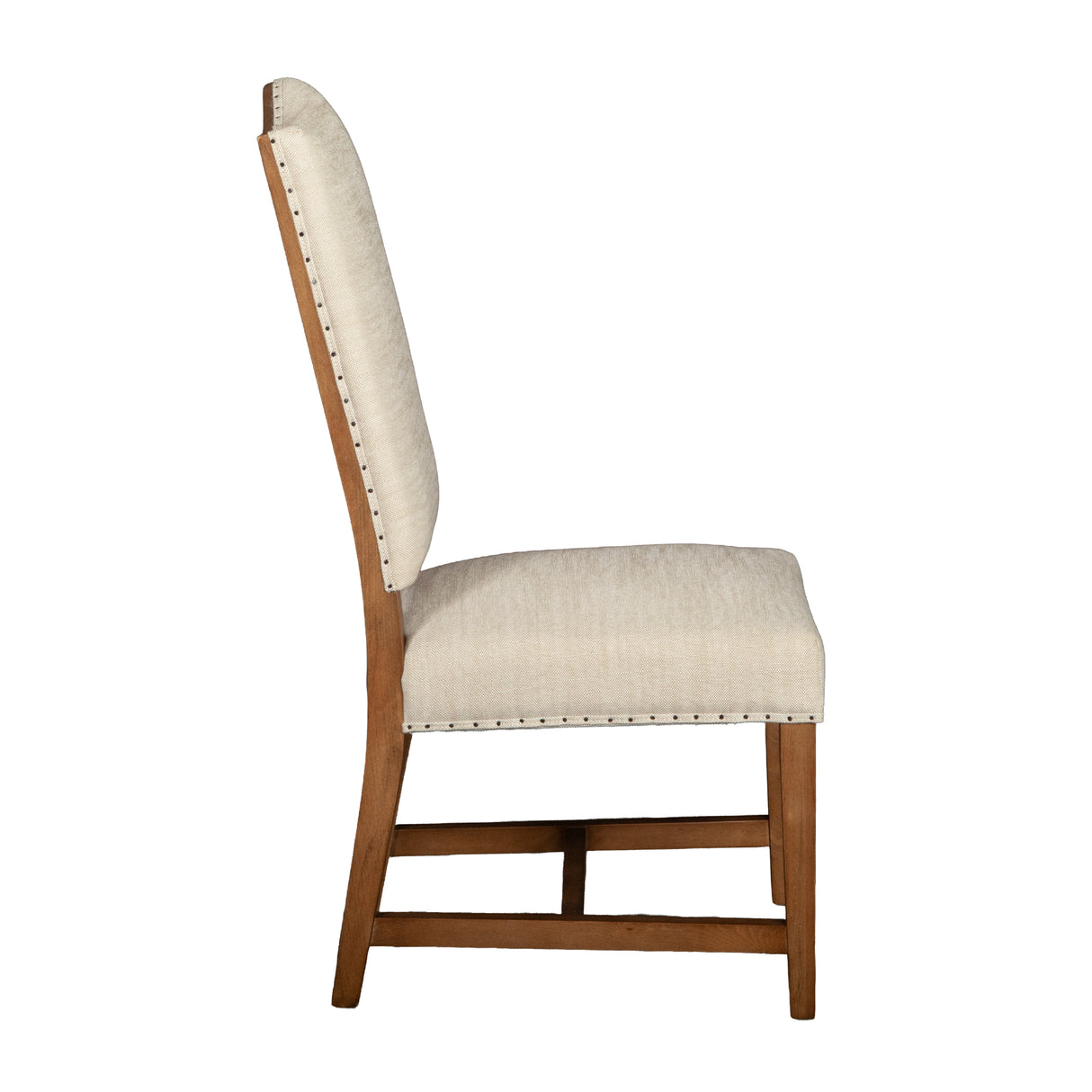 Stella 21" Camelback Dining Chair in Natural Linen with Earth Legs