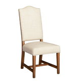 Stella 21" Camelback Dining Chair in Natural Linen with Earth Legs
