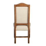 Stella 21" Camelback Dining Chair in Natural Linen with Earth Legs