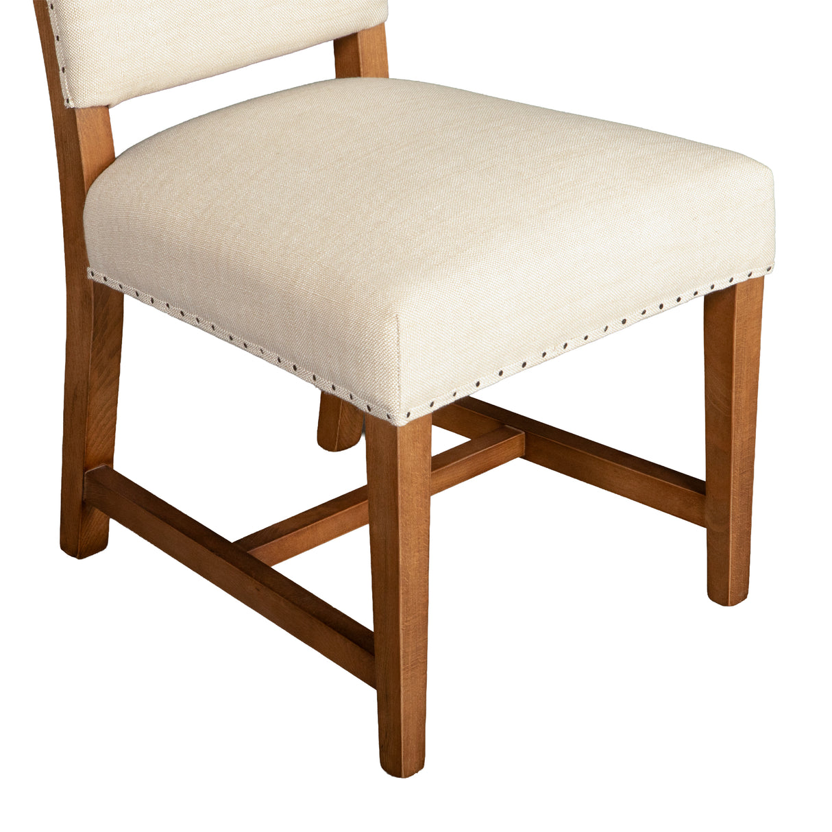 Stella 21" Camelback Dining Chair in Natural Linen with Earth Legs