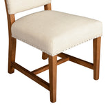 Stella 21" Camelback Dining Chair in Natural Linen with Earth Legs
