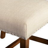 Stella 21" Camelback Dining Chair in Natural Linen with Earth Legs