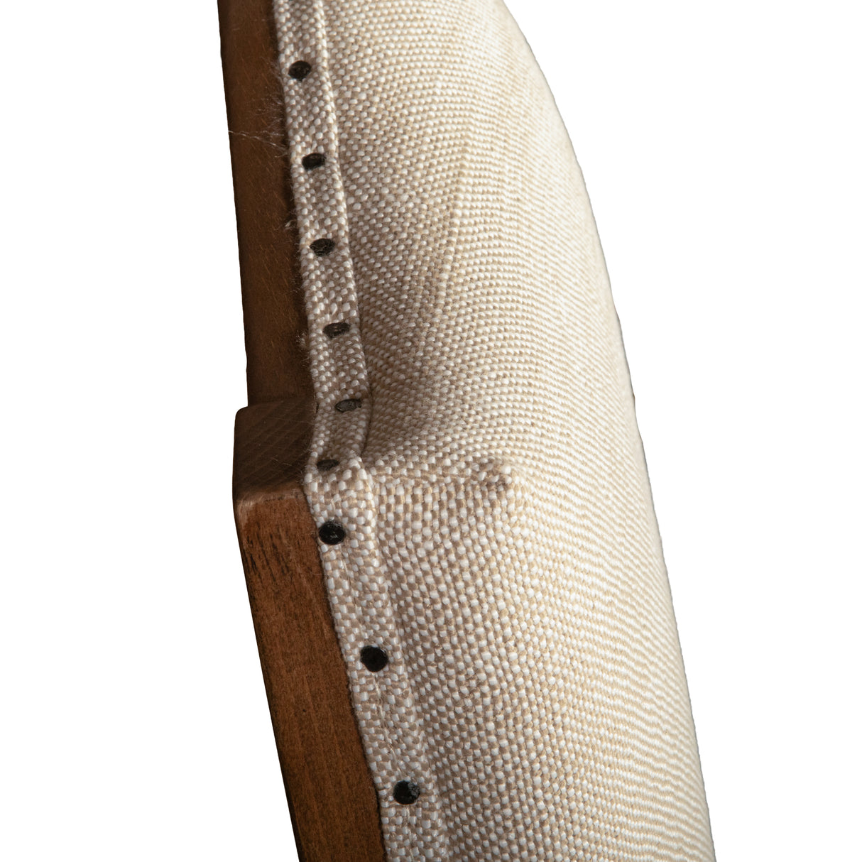 Stella 21" Camelback Dining Chair in Natural Linen with Earth Legs