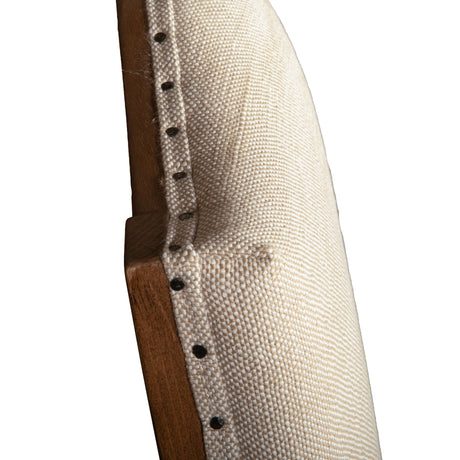 Stella 21" Camelback Dining Chair in Natural Linen with Earth Legs by Home Trends & Design at Eve Furniture