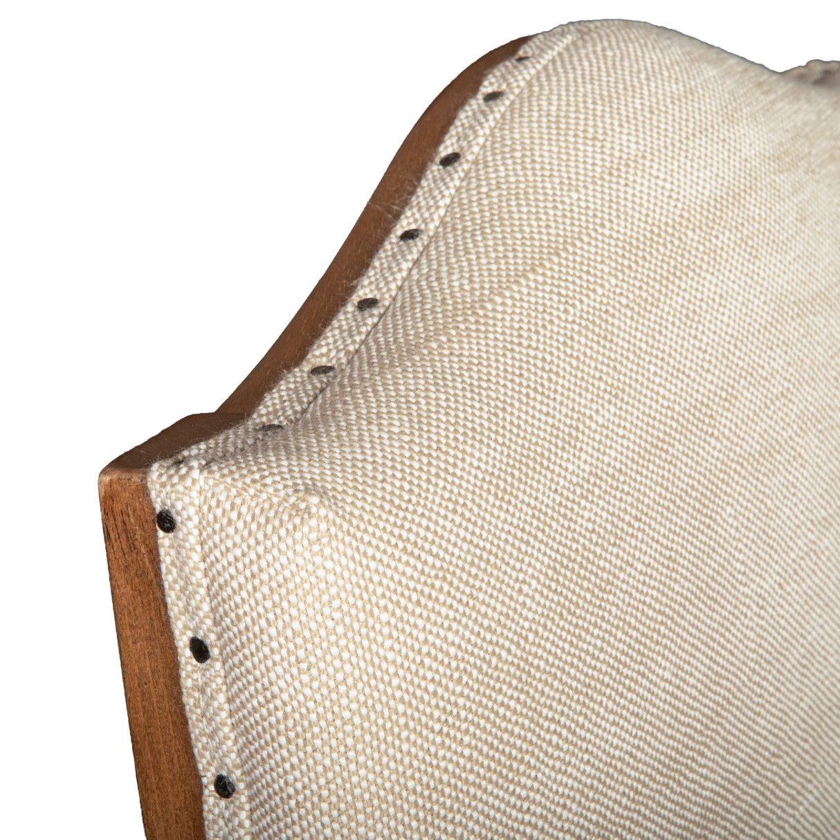 Stella 21" Camelback Dining Chair in Natural Linen with Earth Legs