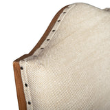 Stella 21" Camelback Dining Chair in Natural Linen with Earth Legs