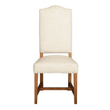 Stella 21" Camelback Dining Chair in Natural Linen with Earth Legs