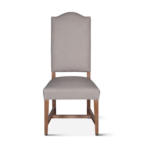 Stella 21" Camelback Dining Chair in Natural Linen with Oak Legs, Set of 2 by Home Trends & Design at Eve Furniture