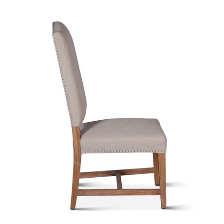 Stella 21" Camelback Dining Chair in Natural Linen with Oak Legs, Set of 2 by Home Trends & Design at Eve Furniture