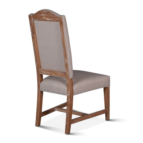 Stella 21" Camelback Dining Chair in Natural Linen with Oak Legs, Set of 2 by Home Trends & Design at Eve Furniture