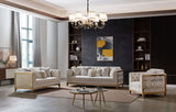 Stella Cream/Gold Living Room Set by Cosmos Furniture at Eve Furniture