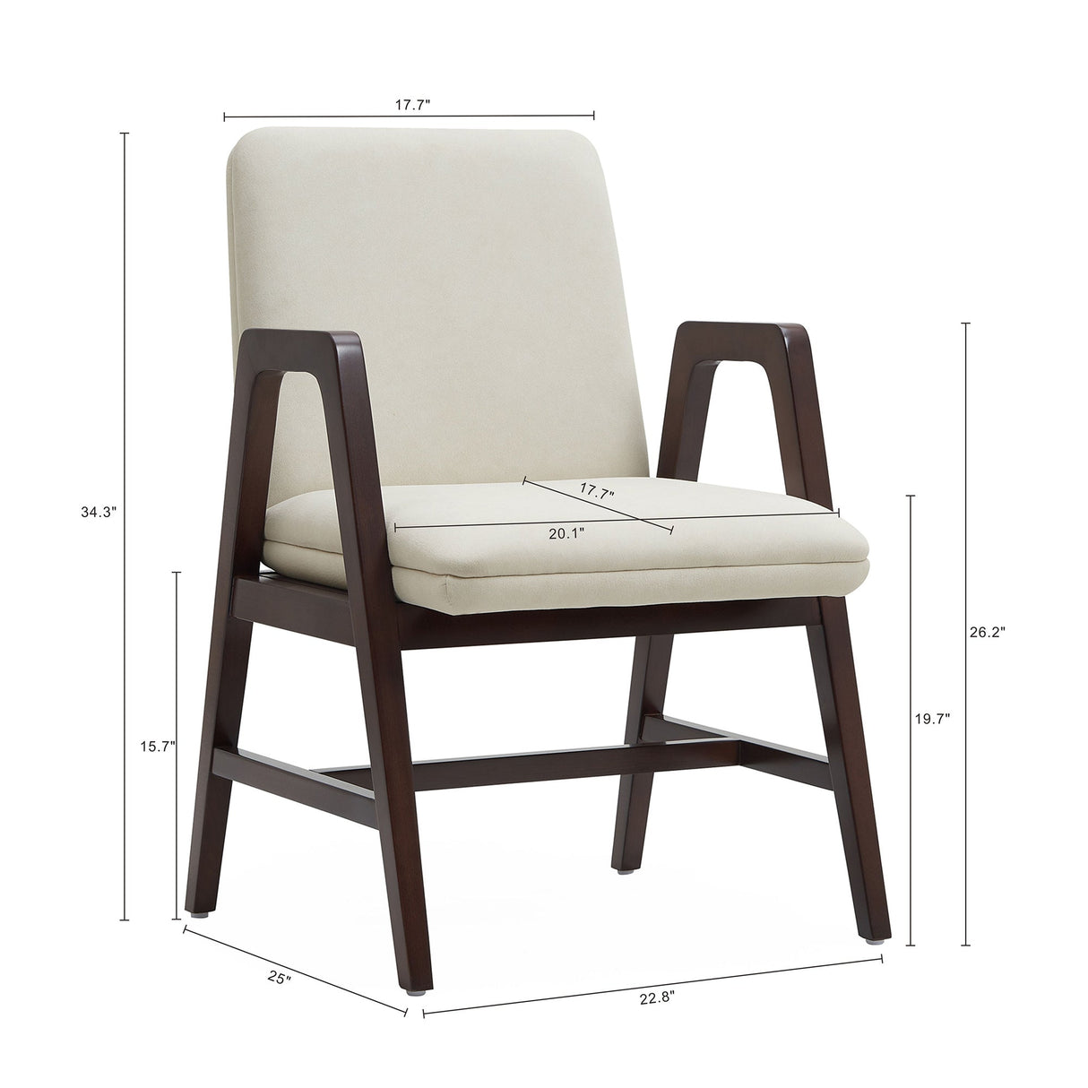 Stella Dining Armchair in Cream by Manhattan Comfort at Eve Furniture