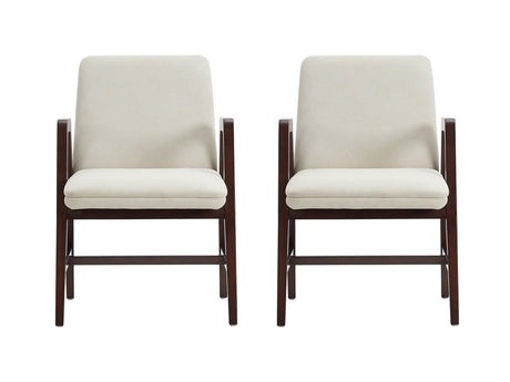 Stella Dining Armchair in Cream (set of 2) by Manhattan Comfort at Eve Furniture