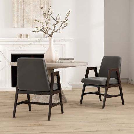 Stella Dining Armchair in Graphite (set of 2) by Manhattan Comfort at Eve Furniture