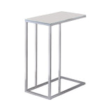 Stella Chrome/White Glass Top Accent Table