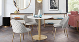 Stella Gloss White/Brushed Gold Bar Table by Diamond Sofa at Eve Furniture