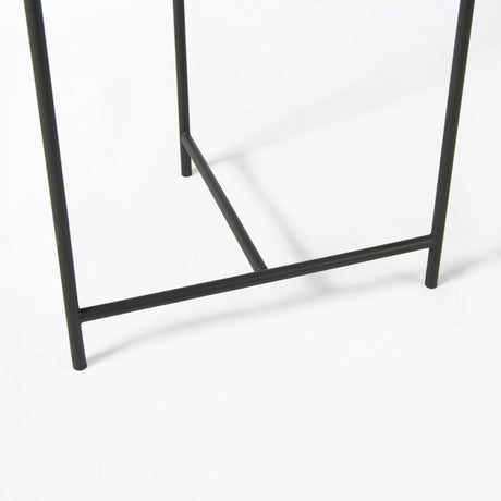 Stella Gray Round Marble Top W/Black Base Accent Table by Mercana at Eve Furniture