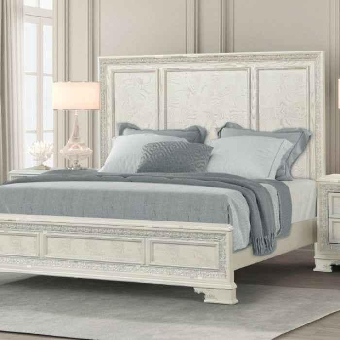 Stella Mia Traditional Creamy White 4-Piece Queen Bedroom Set by Furniture of America at Eve Furniture