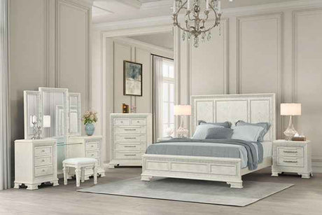 Stella Mia Traditional Creamy White 4-Piece Queen Bedroom Set by Furniture of America at Eve Furniture