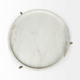 Stella White Round Marble Top W/Gold Base Accent Table by Mercana at Eve Furniture