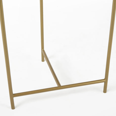 Stella White Round Marble Top W/Gold Base Accent Table by Mercana at Eve Furniture