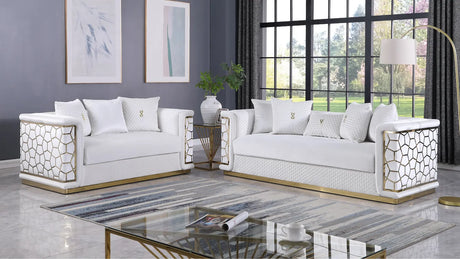 Stella White Sofa Loveseat by New Era Innovations at Eve Furniture