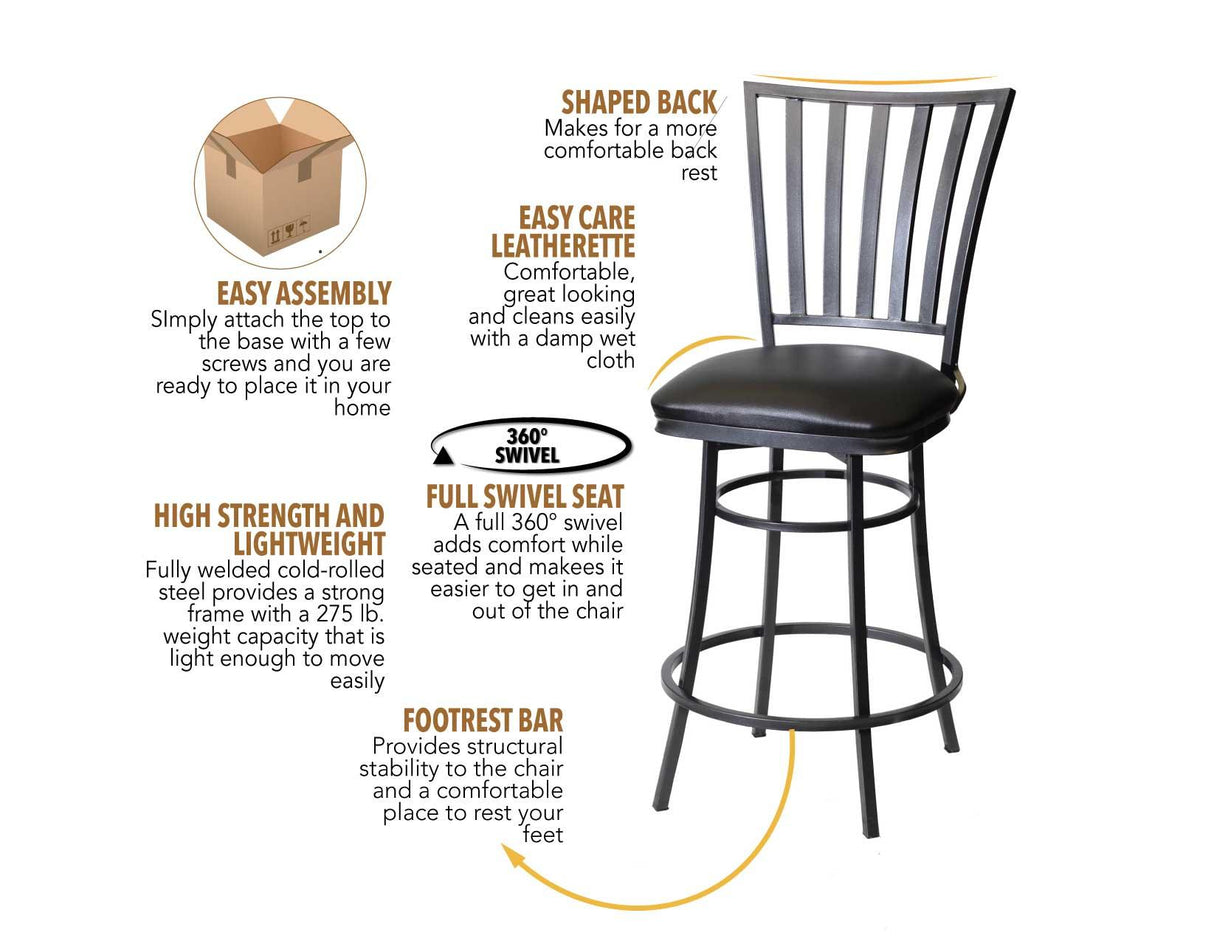 Stellan 24″ Counter Stool, Swivel by Steve Silver at Eve Furniture