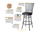 Stellan 30″ Bar Stool, Swivel by Steve Silver at Eve Furniture