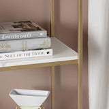 Stellar White/Gold Etagere by Crestview at Eve Furniture