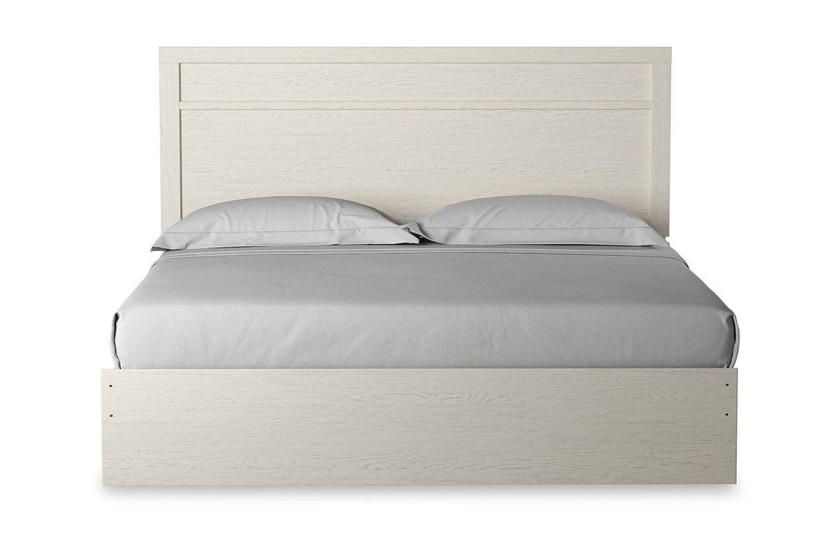 Stelsie White King Panel Bed by Ashley at Eve Furniture