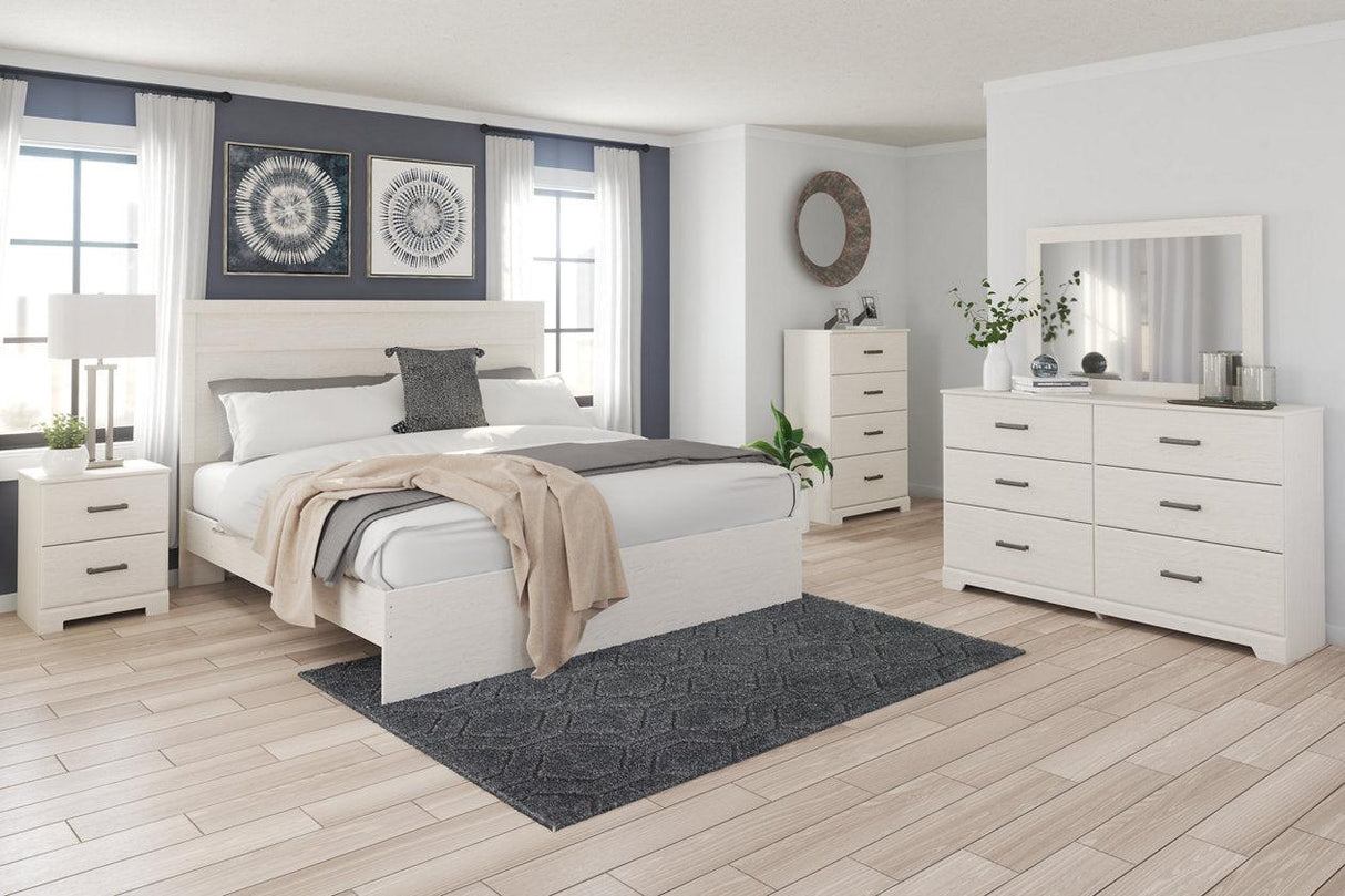 Stelsie White King Panel Bed by Ashley at Eve Furniture