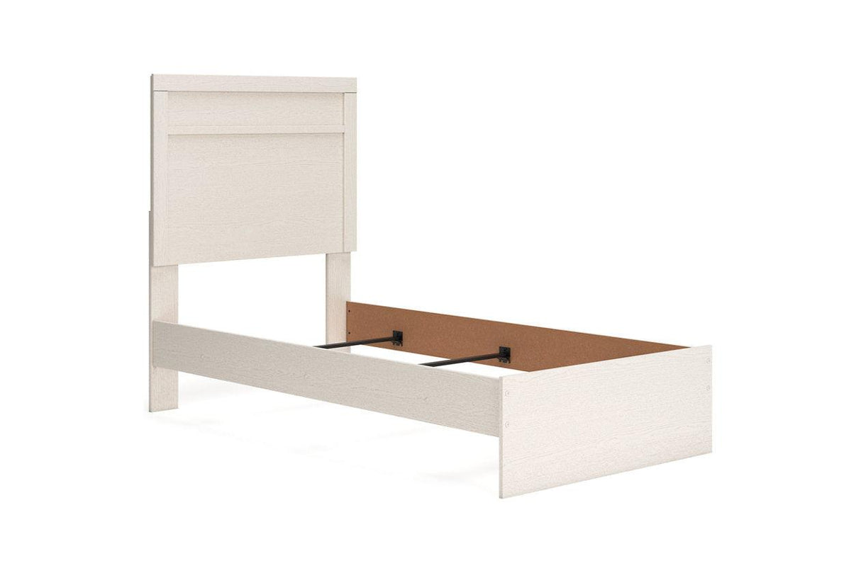 Stelsie White Twin Panel Bed by Ashley at Eve Furniture