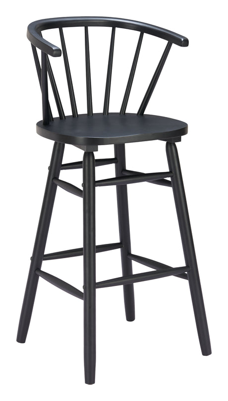 Stenger Black Barstool (Set of 2) by Zuomod at Eve Furniture