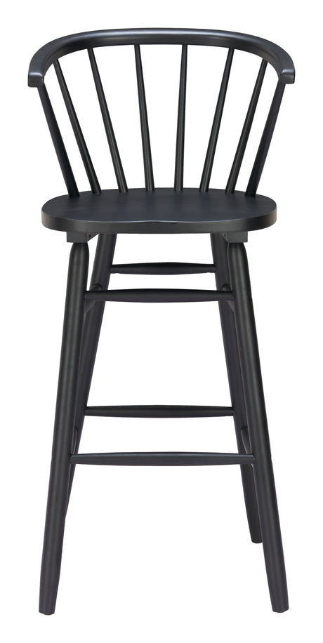 Stenger Black Barstool (Set of 2) by Zuomod at Eve Furniture
