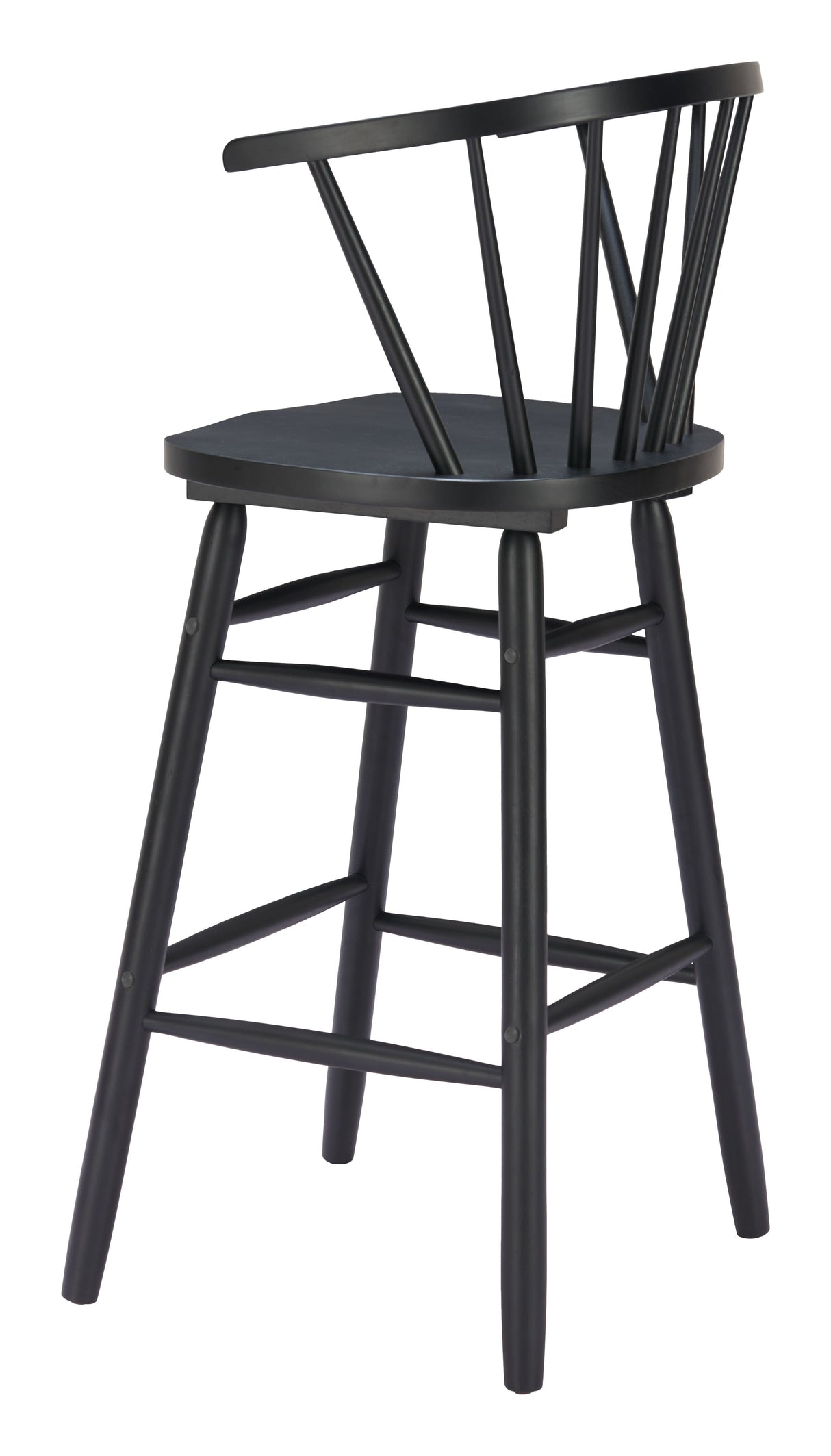 Stenger Black Barstool (Set of 2) by Zuomod at Eve Furniture