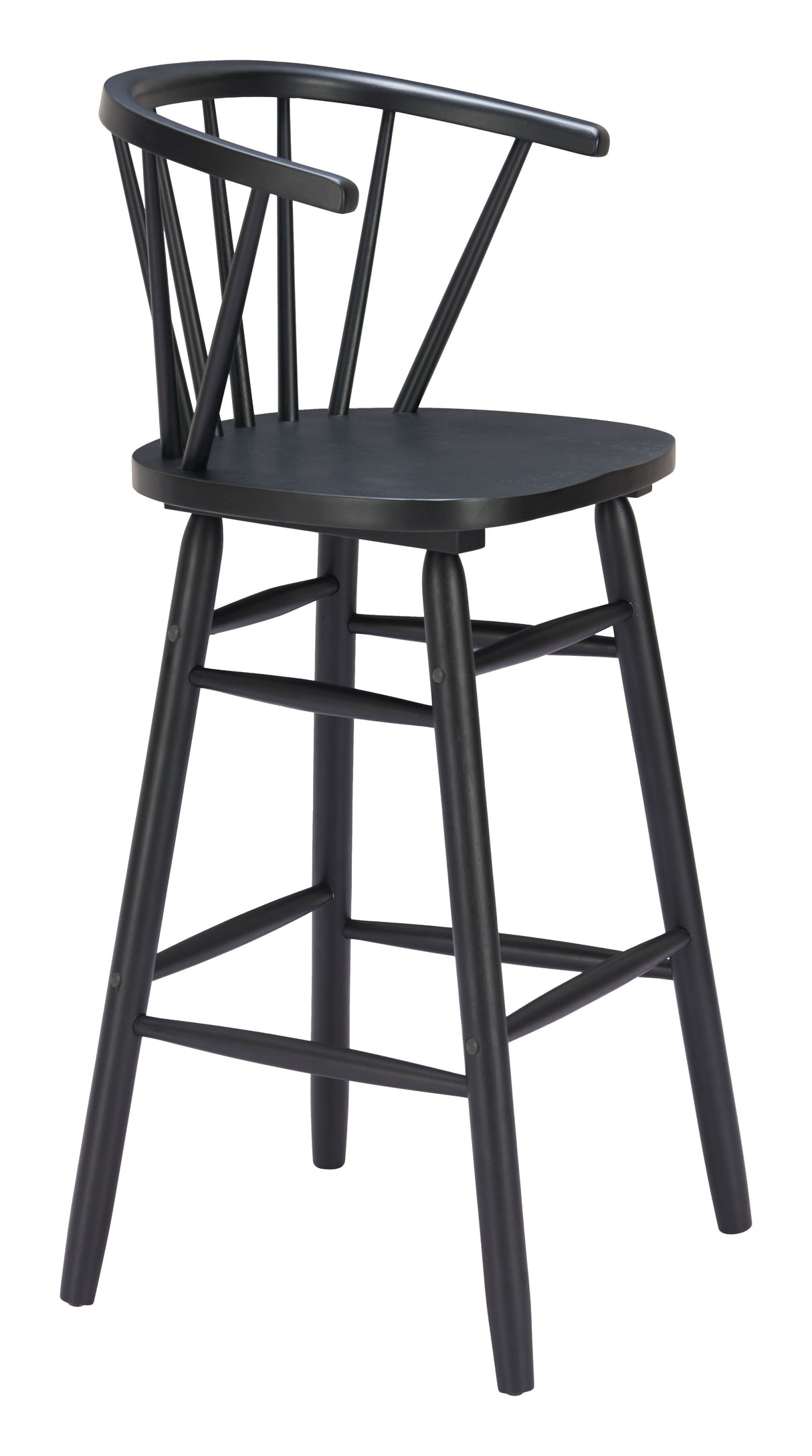 Stenger Black Barstool (Set of 2) by Zuomod at Eve Furniture