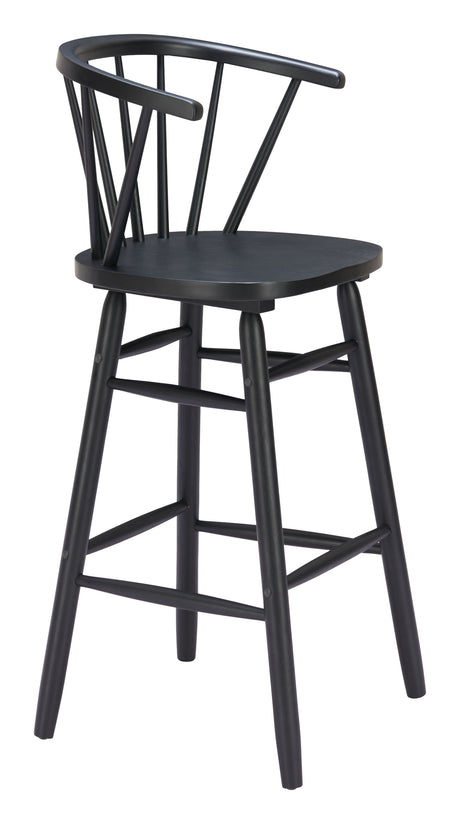 Stenger Black Barstool (Set of 2) by Zuomod at Eve Furniture