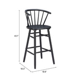 Stenger Black Barstool (Set of 2) by Zuomod at Eve Furniture
