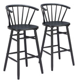 Stenger Black Barstool (Set of 2) by Zuomod at Eve Furniture