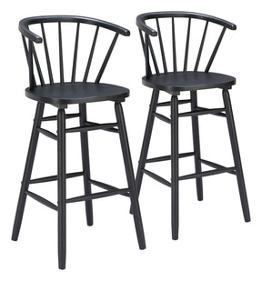 Stenger Black Barstool (Set of 2) by Zuomod at Eve Furniture