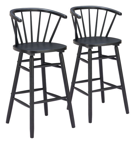 Stenger Black Barstool (Set of 2) by Zuomod at Eve Furniture